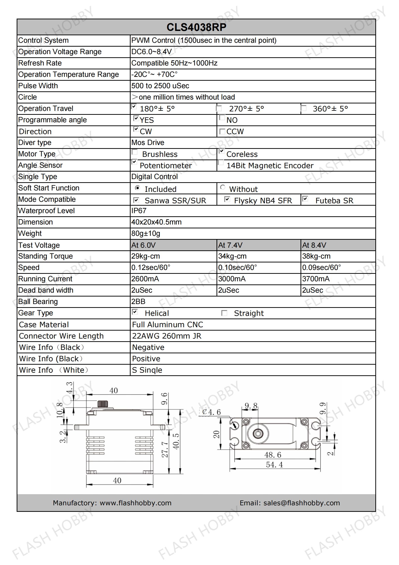 CLS4038RP 38KG begys servo