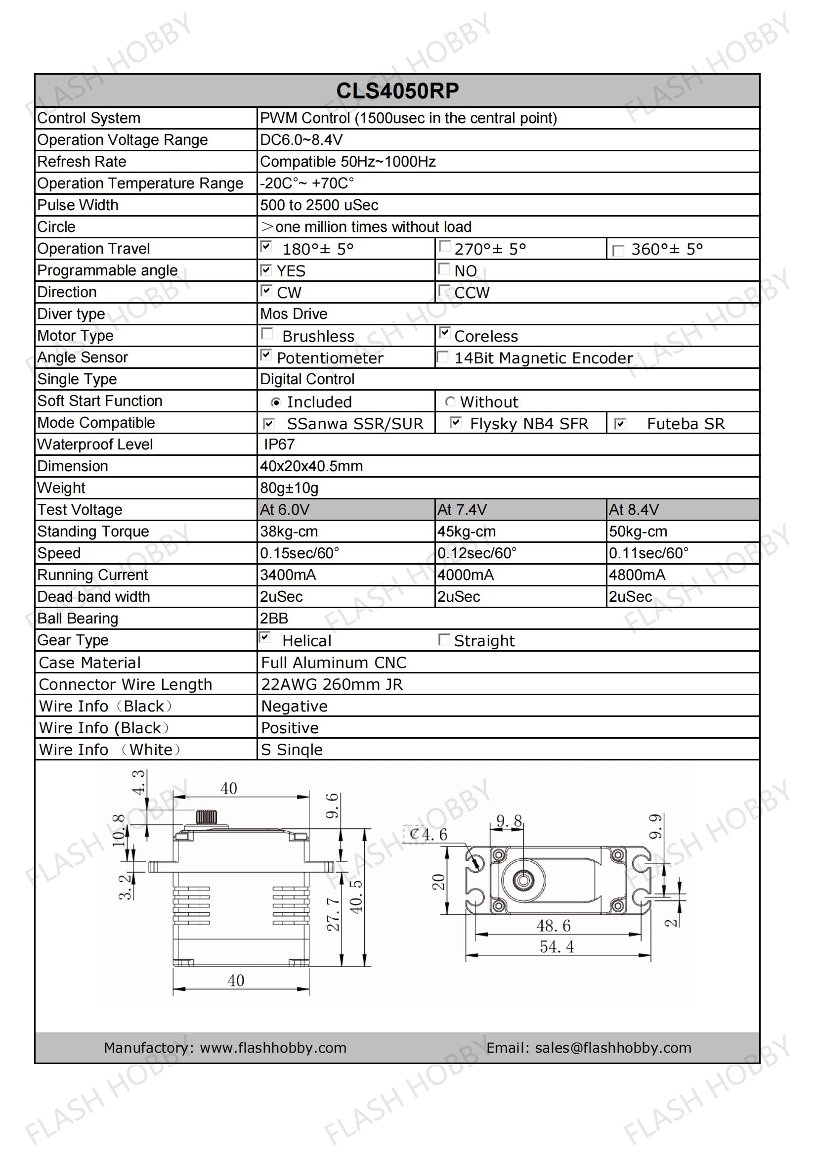 CLS4050RP 50KG begys servo
