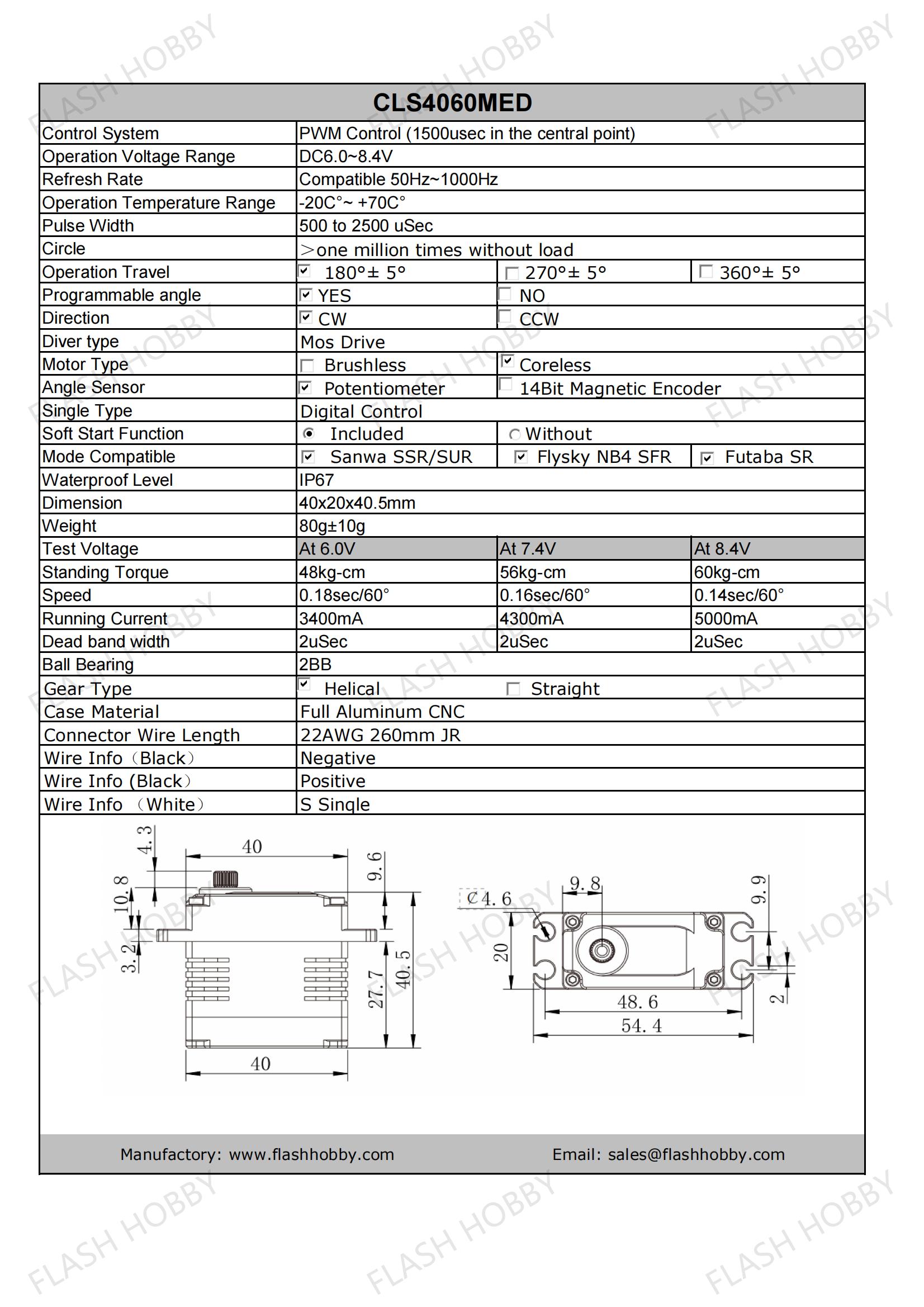 CLS4060RP 60KG begys servo